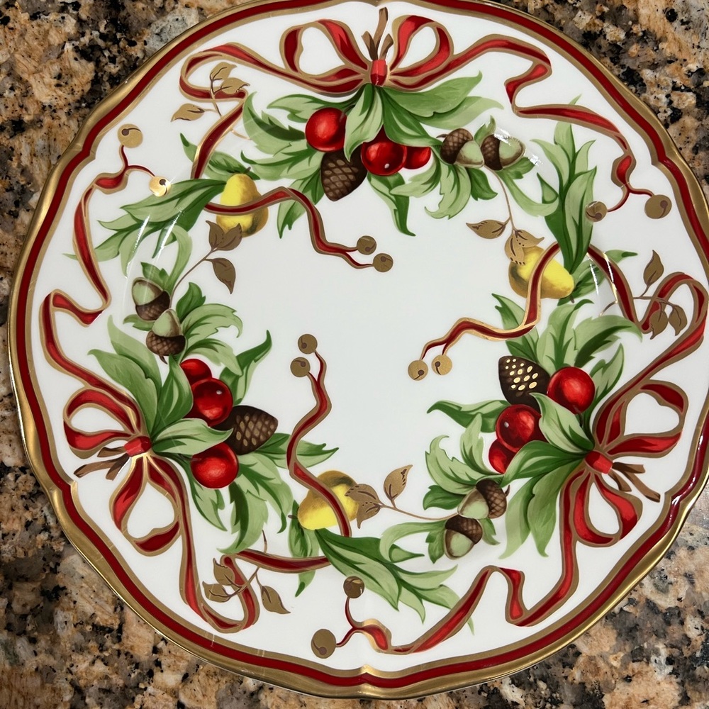 Tiffany and Co. Holiday China Dinner Plate